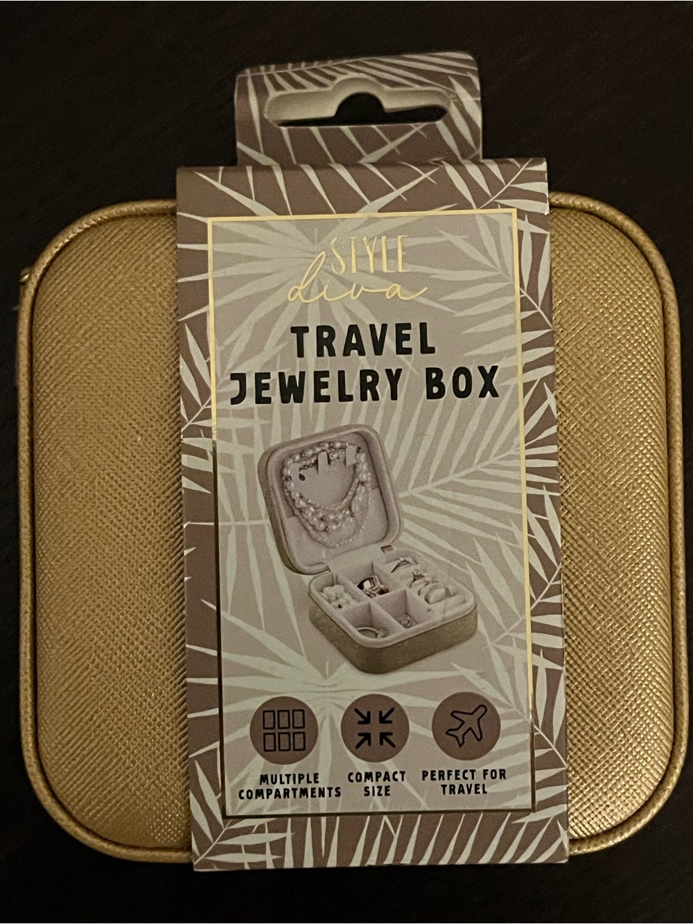 Gold Travel Jewelry Box — Compact Women’s Organizer